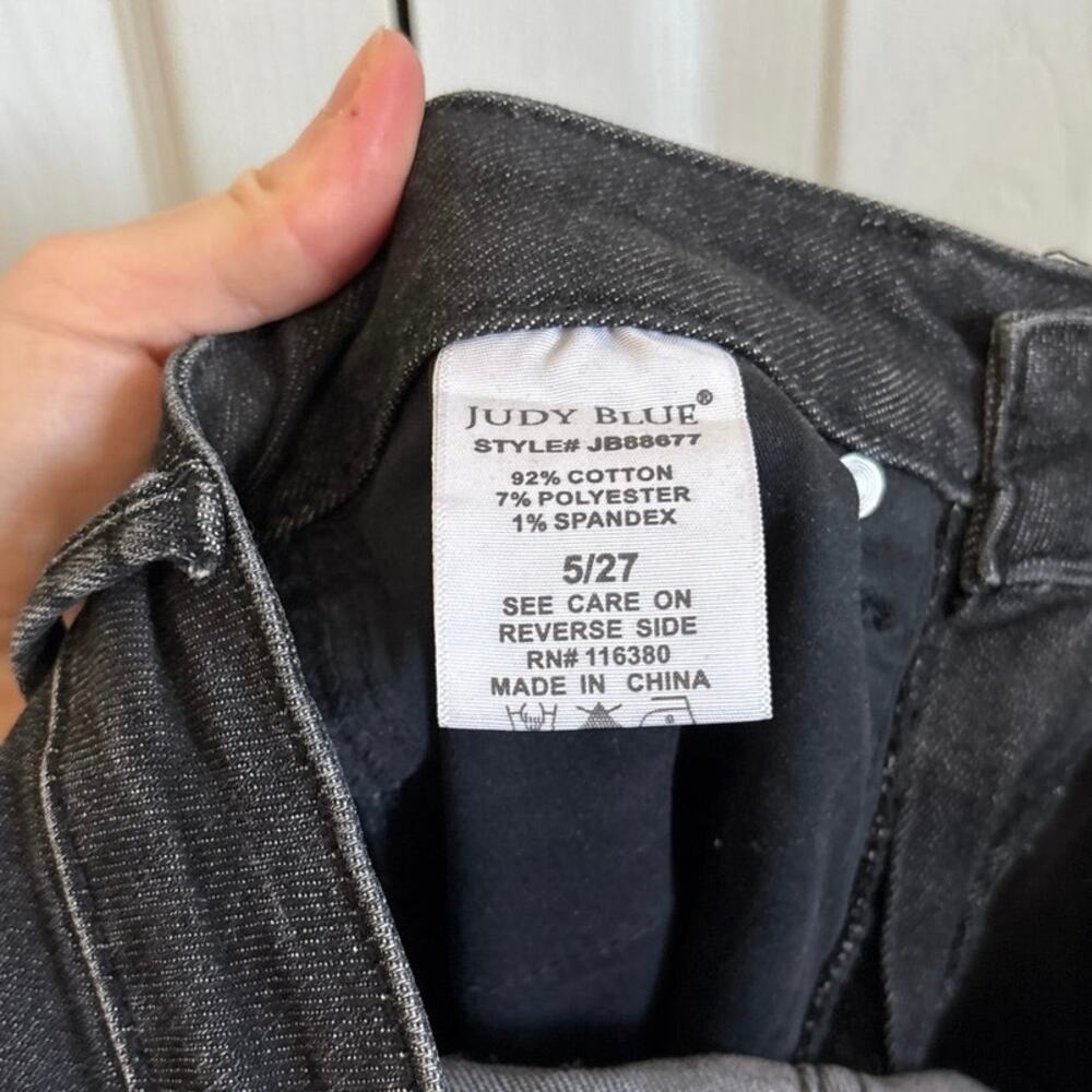 Judy Blue Charcoal Straight Fit Stretch Denim Jeans Size 5/27 - Picture 8 of 9